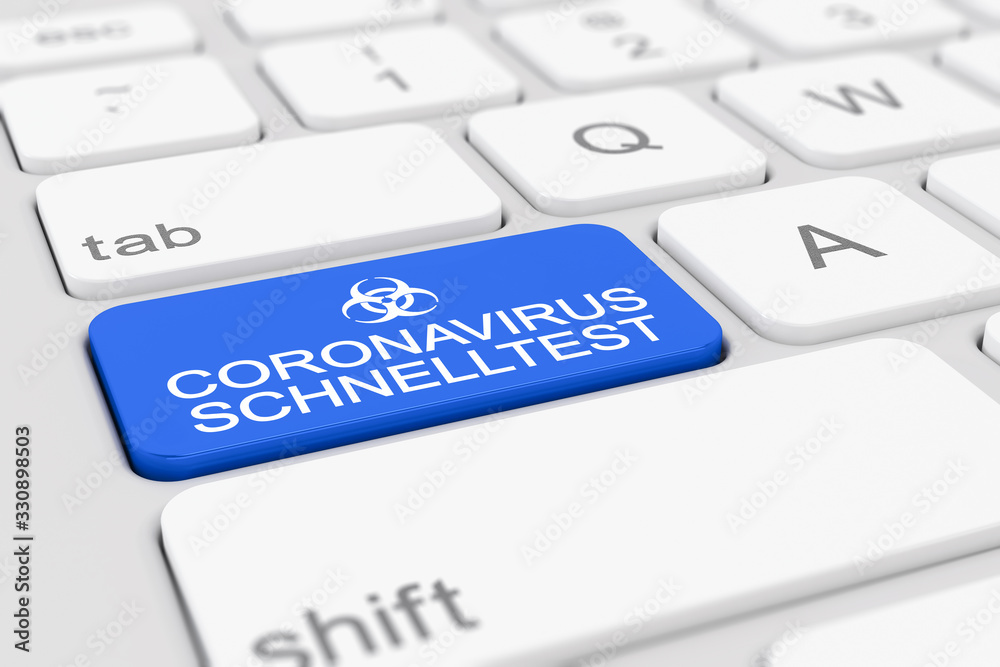 3d Illustation - Tastatur - Coronavirus Schnelltest - Covid-19 - SARS-CoV-2 3d Illustation - Tastatur - Coronavirus Schnelltest - Covid-19 - SARS-CoV-2