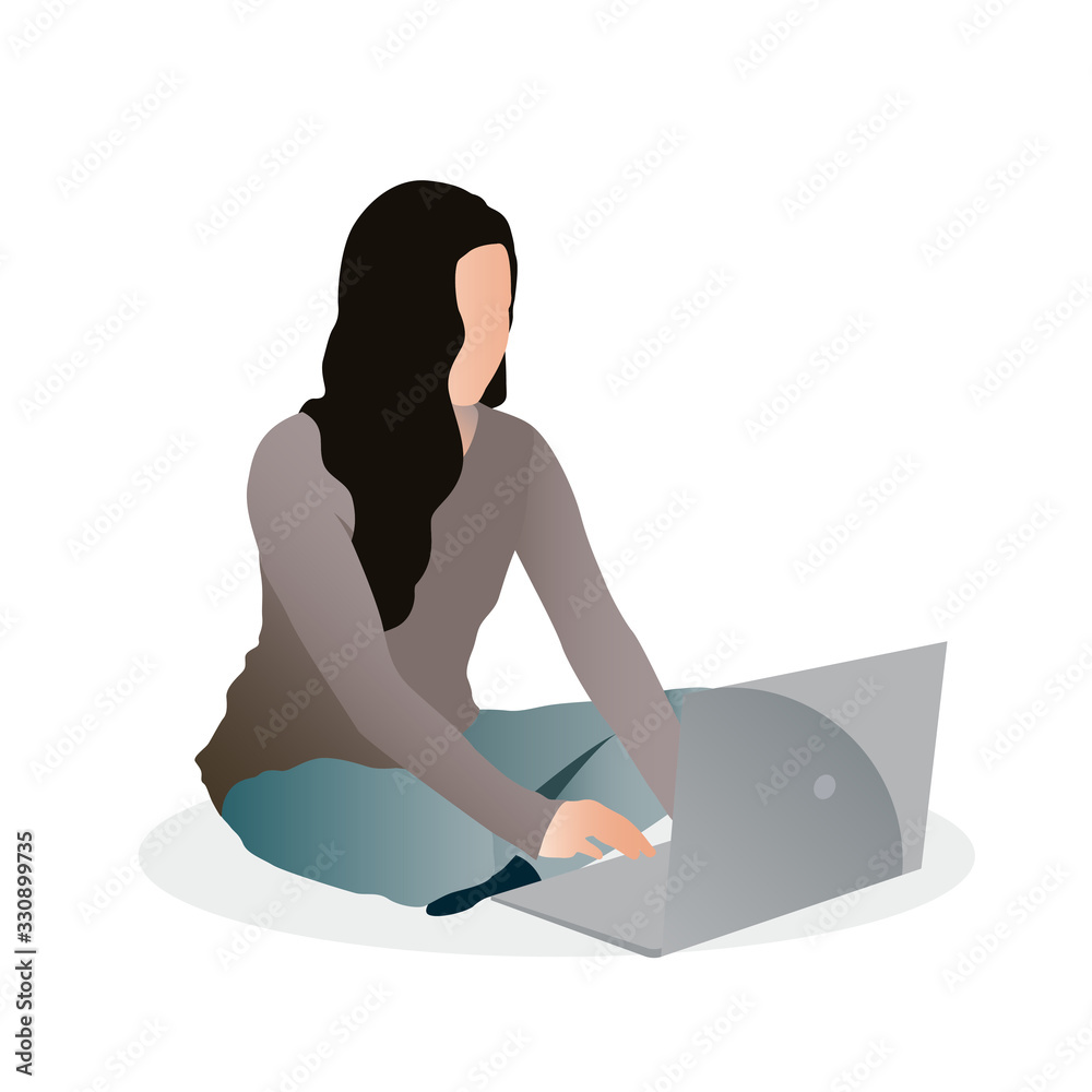 flat vector illustration people businessman work sit laptop. perfect to use for website, mobile apps and banner flat vector illustration people businessman work sit laptop. perfect to use for website, mobile apps and banner