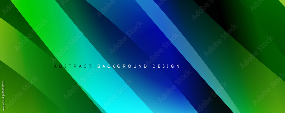 Fototapeta premium Wave liquid style lines with shadows and light on gradient background