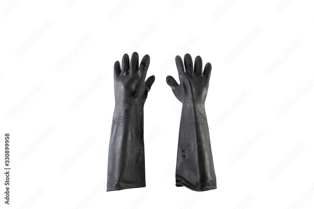 Obraz premium Rubber glove isolated on white background