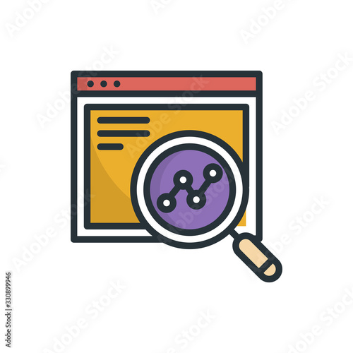 Seo Filled Outline Vector icon Illustration photo