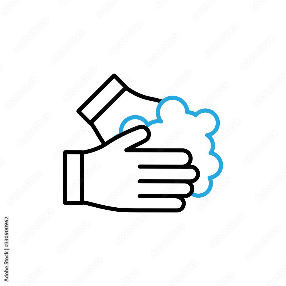 Hands Wash With Soap Icon Vector. Outline Hand Washing With Soap Sign. Isolated Contour Symbol Illustration. Hands Wash With Soap Icon Vector. Outline Hand Washing With Soap Sign. Isolated Contour Symbol Illustration.
