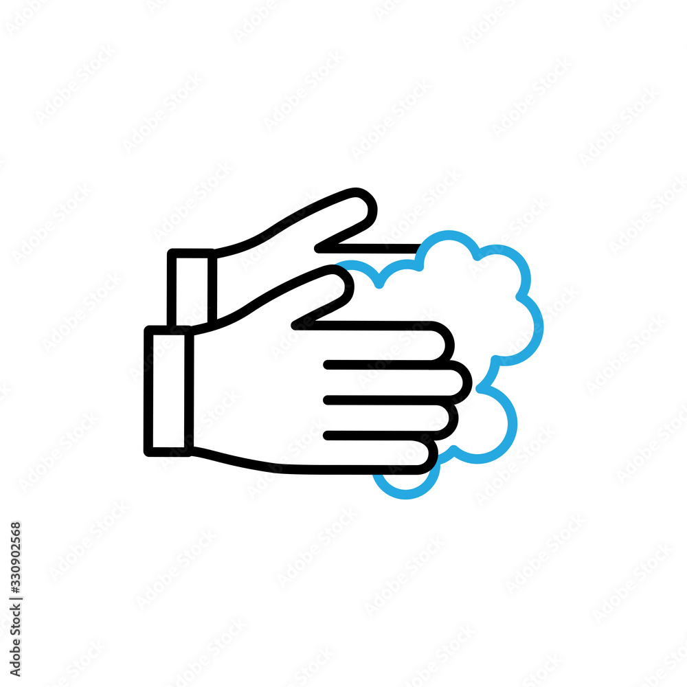 Hands Wash With Soap Icon Vector. Outline Hand Washing With Soap Sign. Isolated Contour Symbol Illustration. Hands Wash With Soap Icon Vector. Outline Hand Washing With Soap Sign. Isolated Contour Symbol Illustration.