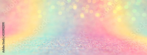 Obraz na plátně Image of rainbow pastel glitter background