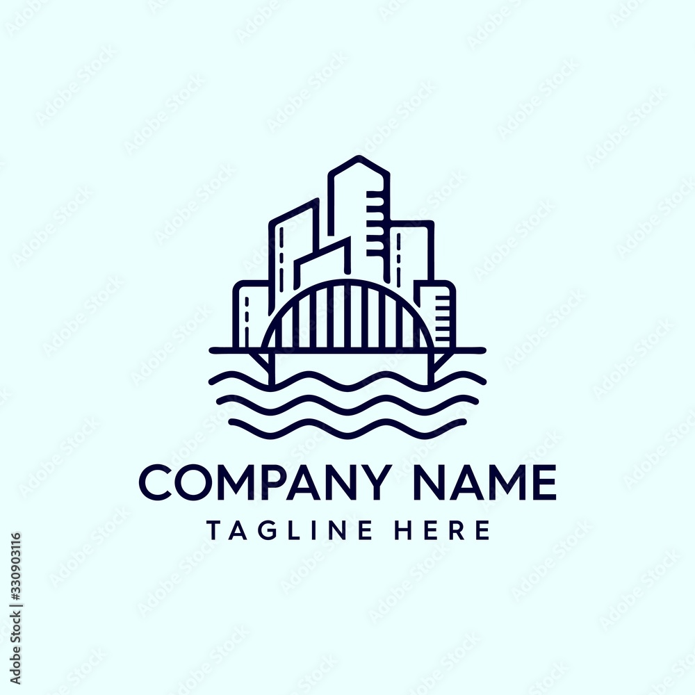 Building Logo with Mono line Design