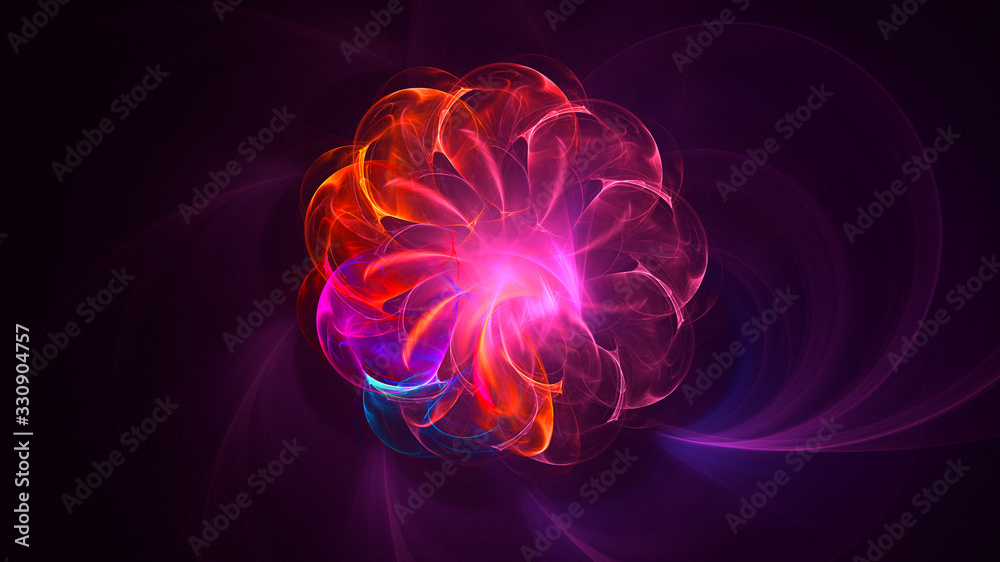 3D rendering abstract red fractal light background 3D rendering abstract red fractal light background