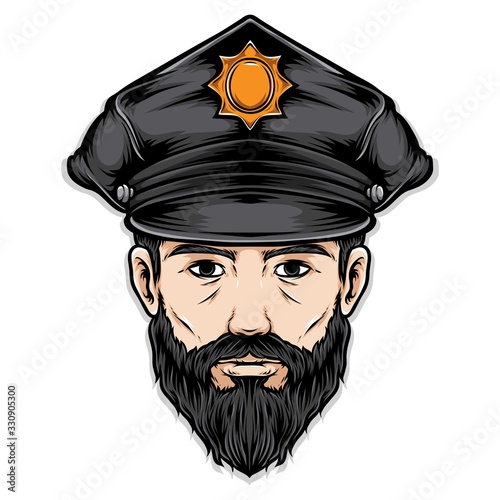 police man head vector illustration