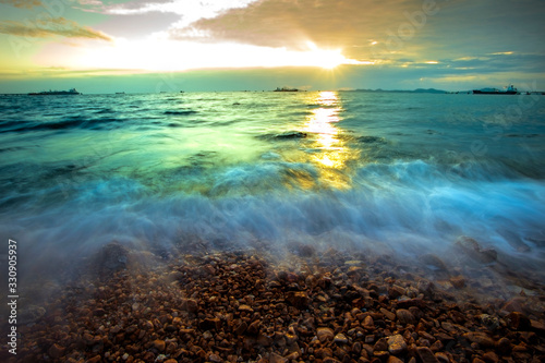 beautiful seascape of laem chabang chonburi eastern of thailand photo