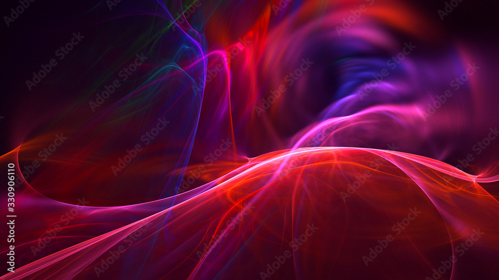 3D rendering abstract red fractal light background 3D rendering abstract red fractal light background