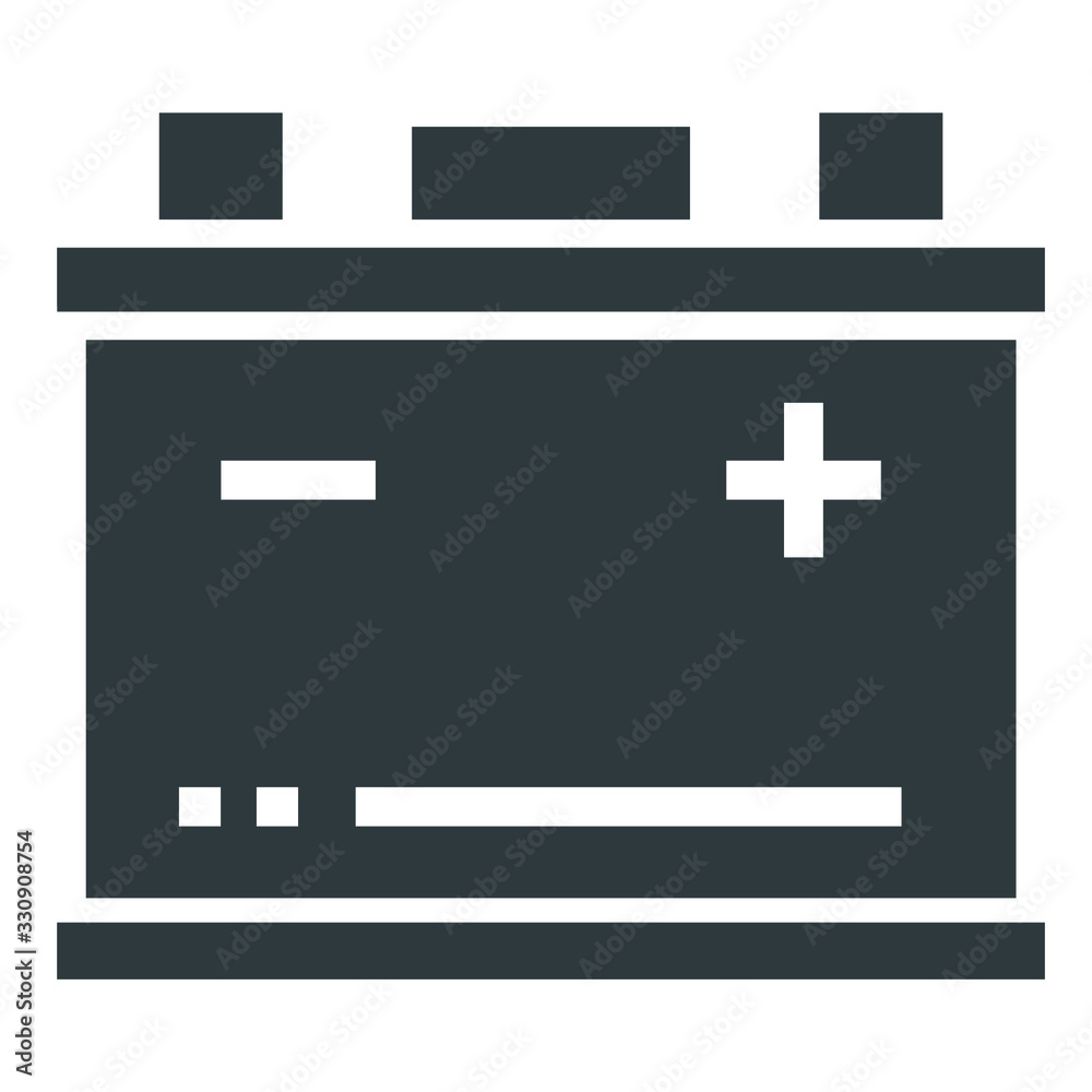 car battery black icon on white background car battery black icon on white background