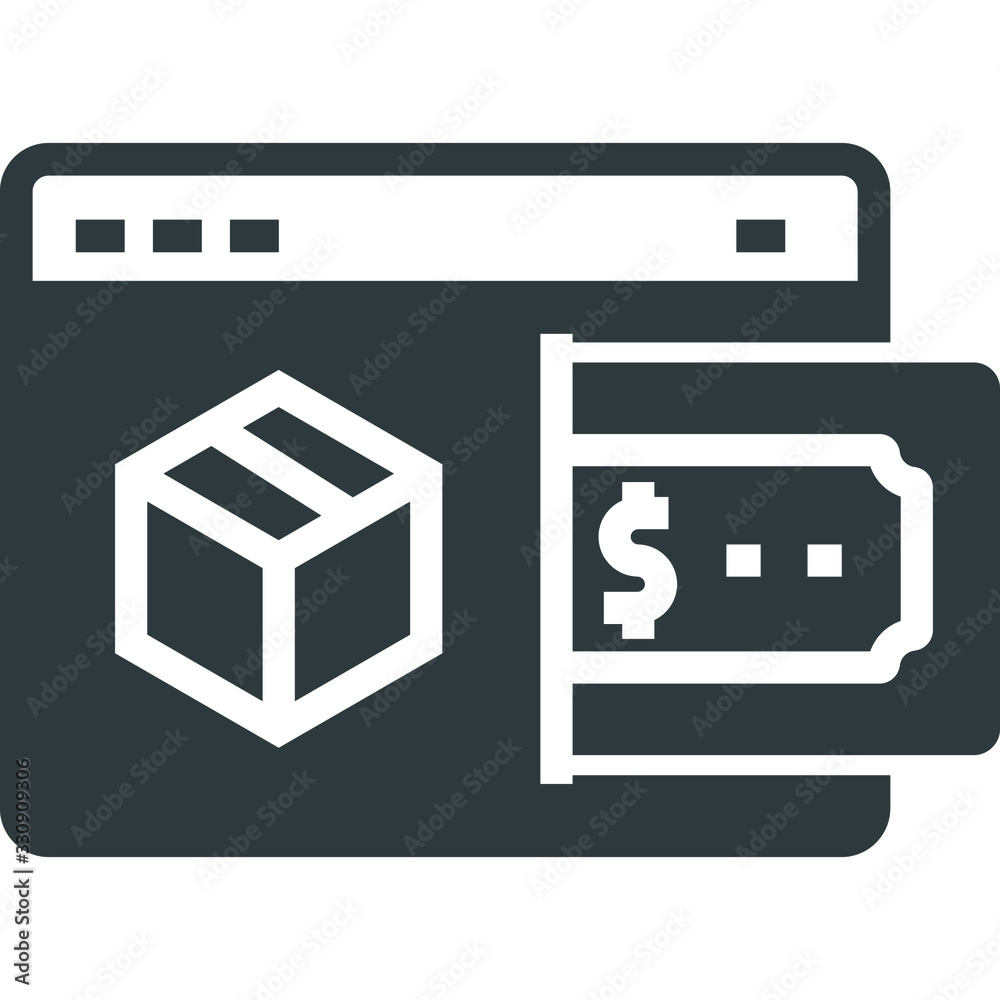 online shopping black icon on white background online shopping black icon on white background