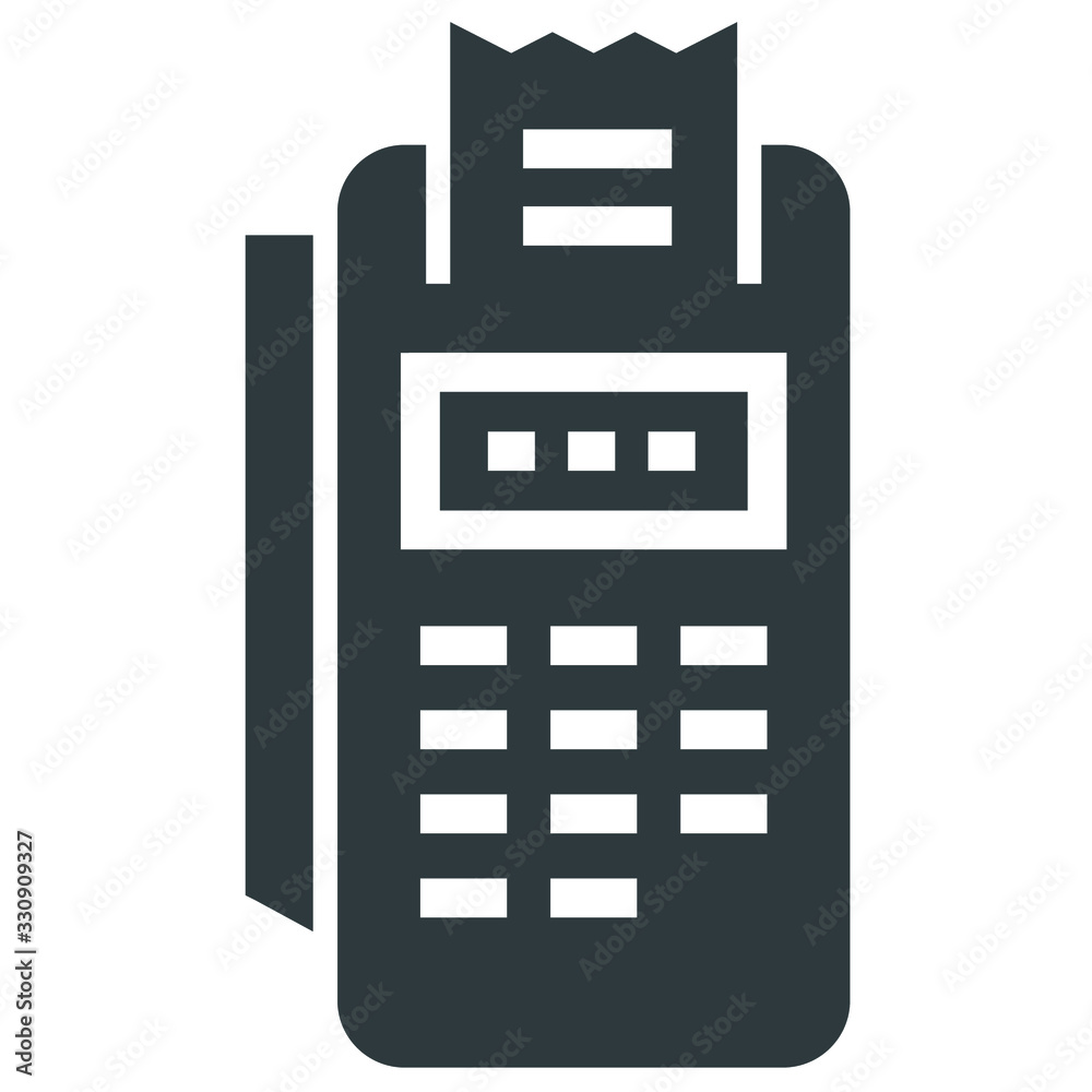 Fototapeta premium payment terminal black icon on white background