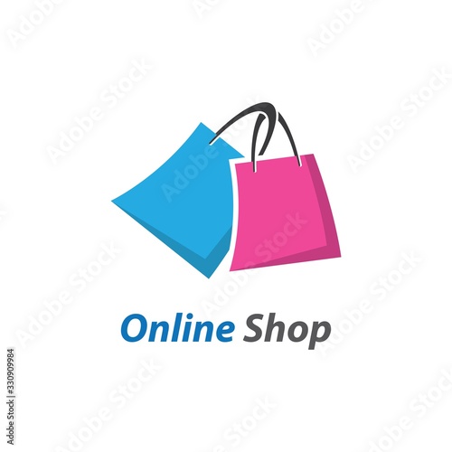 Online shop logo template icon