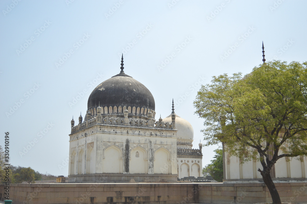 historical dome structures of seven tombs in hydrabad india
