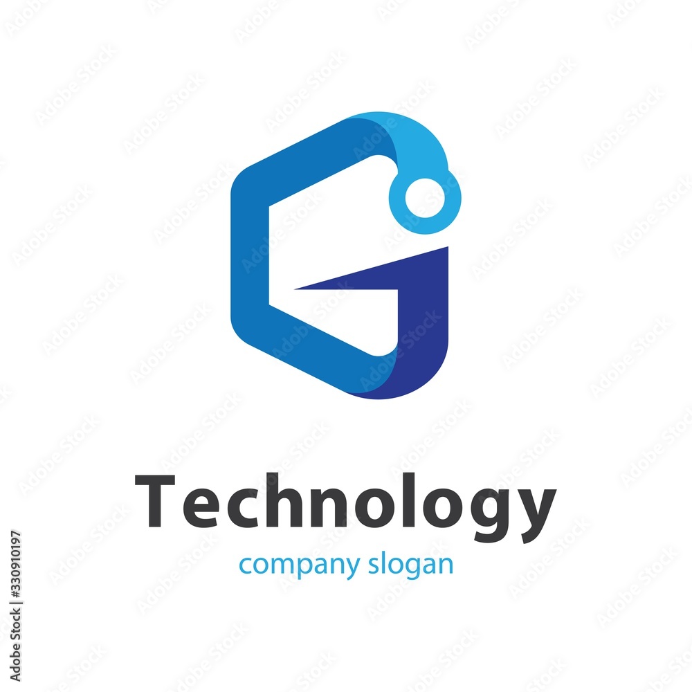 Circular technology circuit icon logo