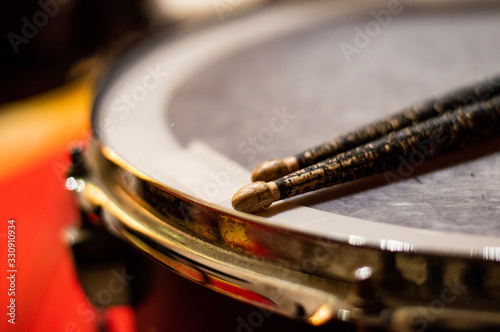 drum and drumsticks