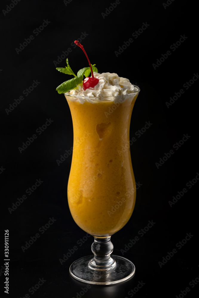 Alcoholic cocktail in a glass beaker Alcoholic cocktail in a glass beaker