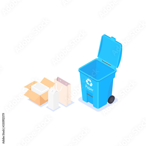 Sorting and processing of waste from paper and cardboard.