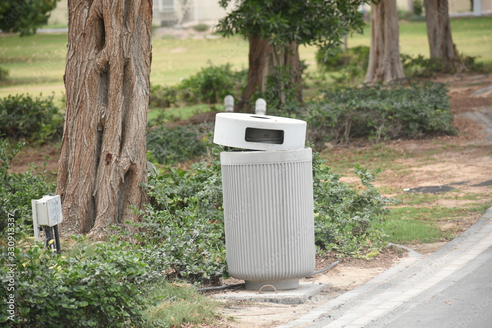 Dustbin box near road side in Abu Dhabi.Day time photography. Dustbin box near road side in Abu Dhabi.Day time photography.