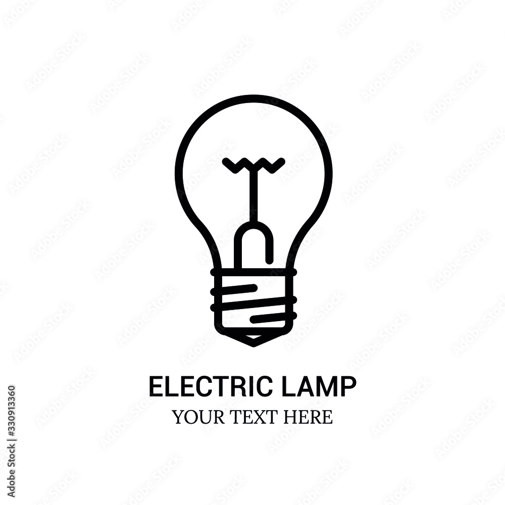 Electric lamp line icon. Lightbulb outline illustration. Thin sign of innovation, solution, education logo. Or thin pictogram for electric company. Electric lamp line icon. Lightbulb outline illustration. Thin sign of innovation, solution, education logo. Or thin pictogram for electric company.