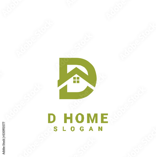 D HOUSE initial gold logo icon design	