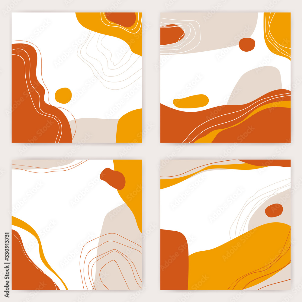 Modern collage style abstract design in warm colors