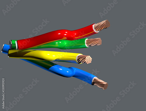 Wallpaper Mural Multi Colored Electrical wires and cables Torontodigital.ca