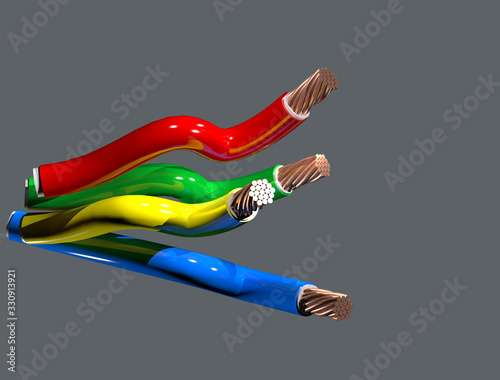 Wallpaper Mural Multi Colored Electrical wires and cables Torontodigital.ca