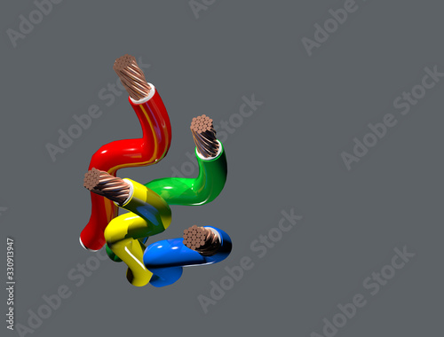 Wallpaper Mural Multi Colored Electrical wires and cables Torontodigital.ca