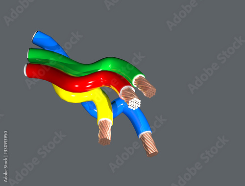 Wallpaper Mural Multi Colored Electrical wires and cables Torontodigital.ca