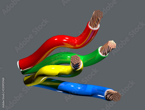 Wallpaper Mural Multi Colored Electrical wires and cables Torontodigital.ca