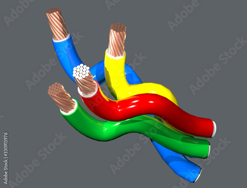 Wallpaper Mural Multi Colored Electrical wires and cables Torontodigital.ca