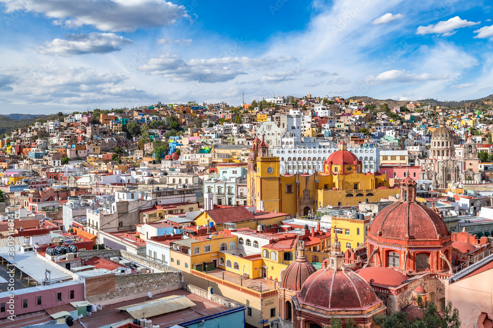 Obraz premium Panoramic view of Guanajuato, Mexico. UNESCO World Heritage Site.