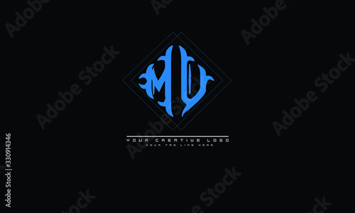 MU UM abstract vector logo monogram template