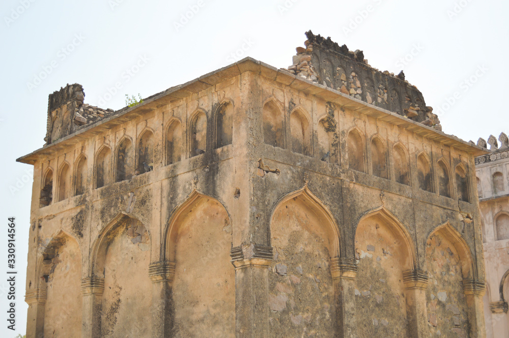 abandon historical architectural structures of seven tombs in hyderabad india 