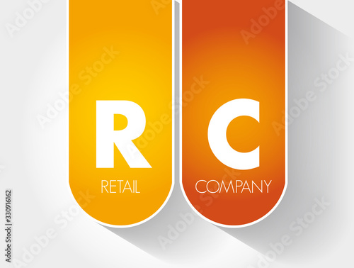 RC - Retail Company acronym, business concept background