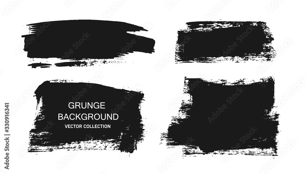 Set of black paint, ink brush strokes, brushes, lines. Dirty artistic design elements, boxes, frames for text. Set of black paint, ink brush strokes, brushes, lines. Dirty artistic design elements, boxes, frames for text.