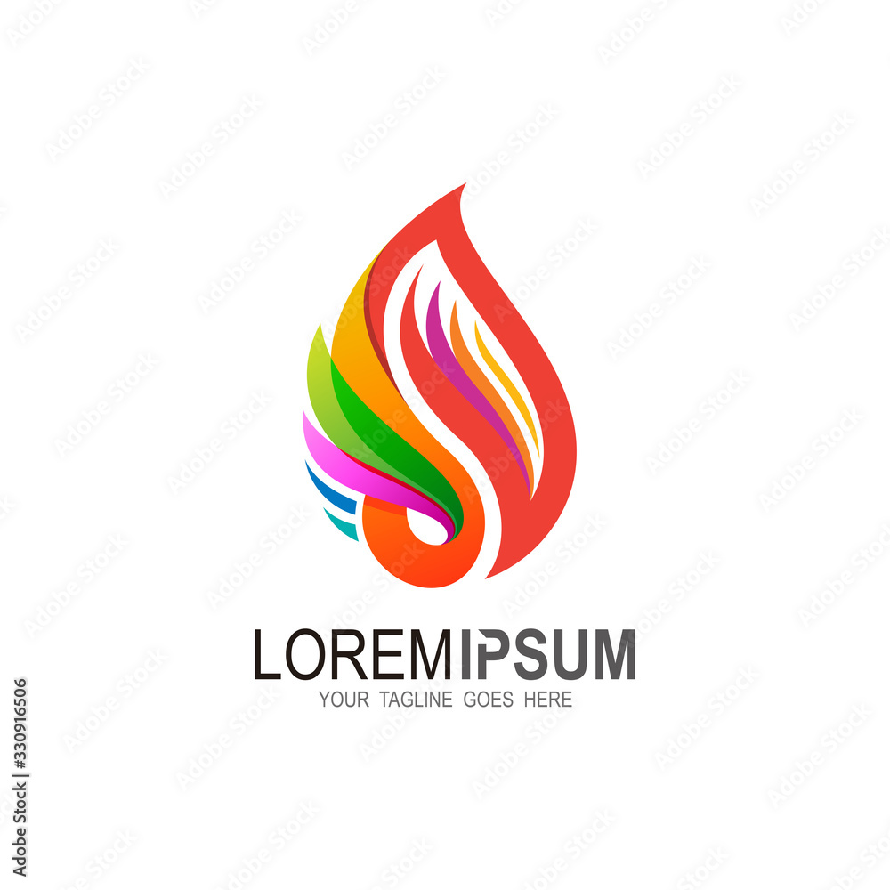 Fire logo ,Logo and Abstract web Icon and fire vector identity symbol. Modern logotype icon