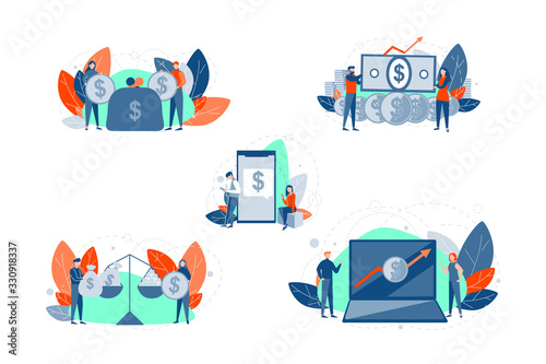 Money, profit, investment, business set concept