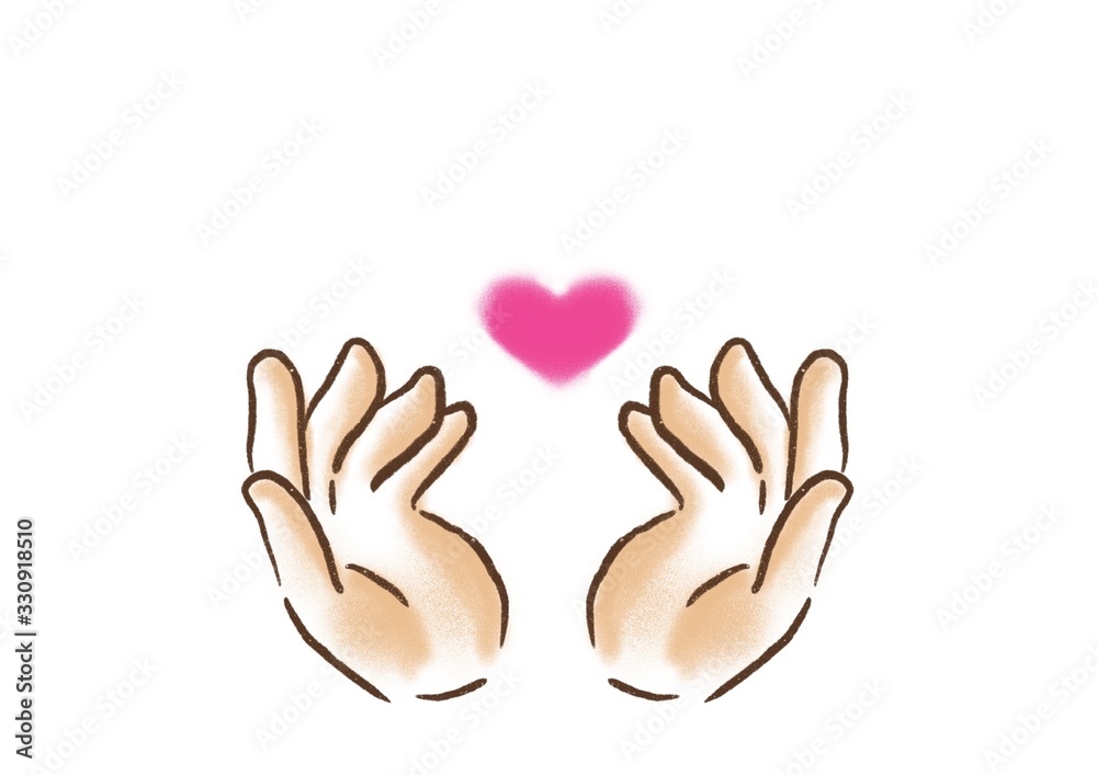 気持ち　ハート　受け取る　両手　手のひら