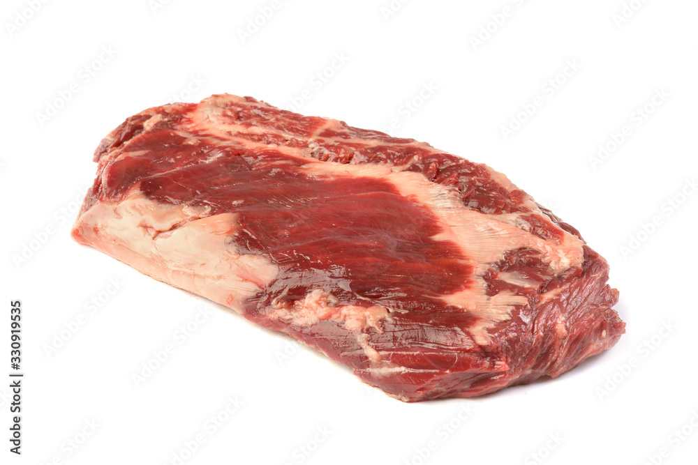 Fototapeta premium raw skirt-steak on a white background