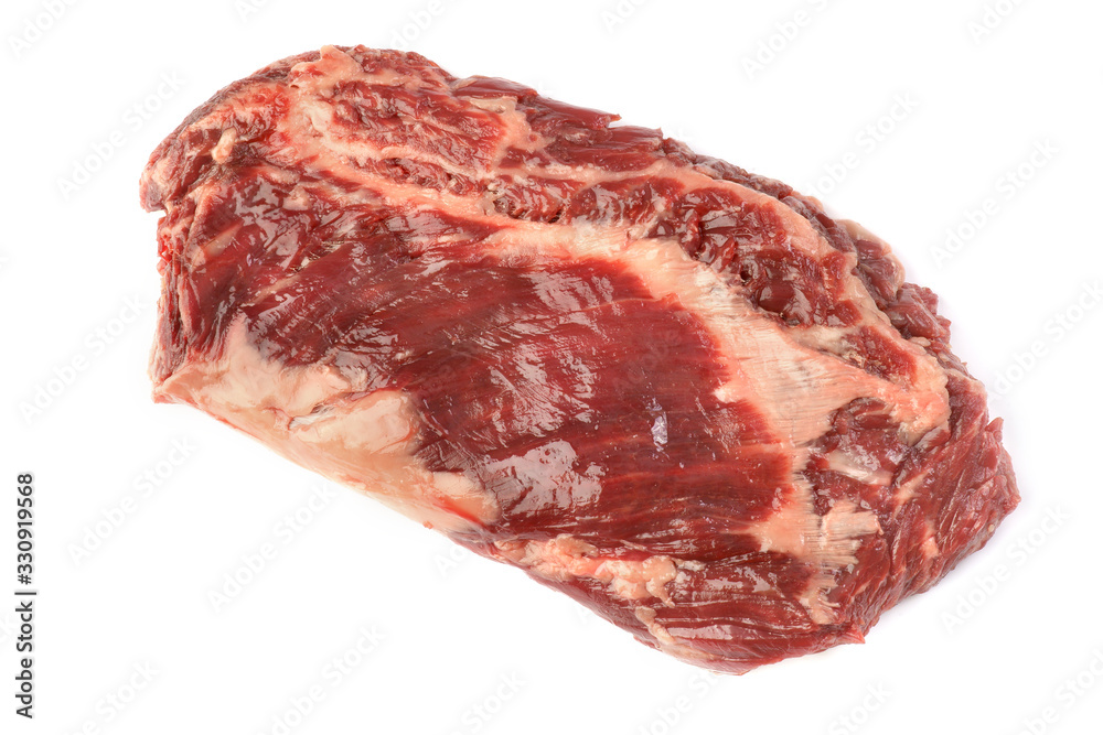 Fototapeta premium raw skirt-steak on a white background