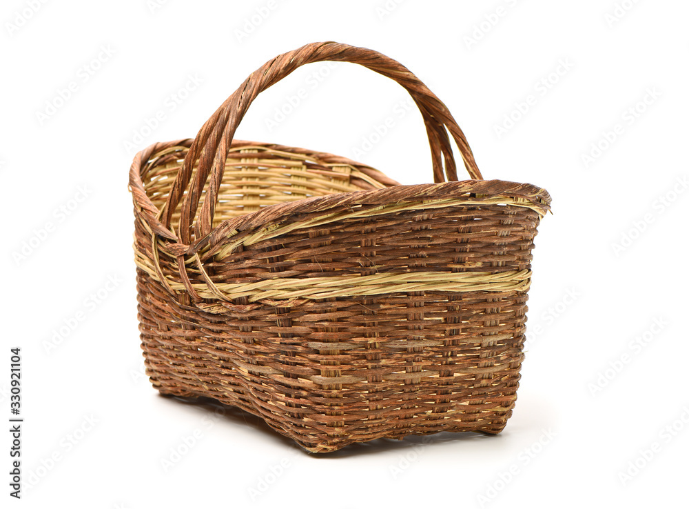 empty basket on white background empty basket on white background
