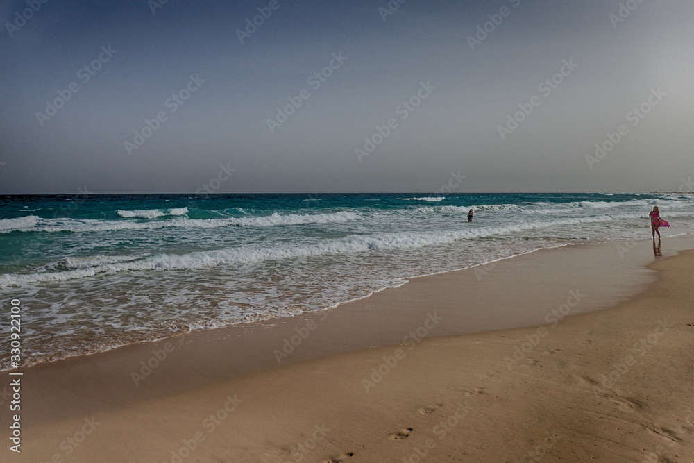 landscape from the Spanish Canary Island Fuerteventura with dunes and the ocean landscape from the Spanish Canary Island Fuerteventura with dunes and the ocean