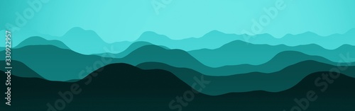 cute light blue peaks landscape - flat computer graphics texture illustration