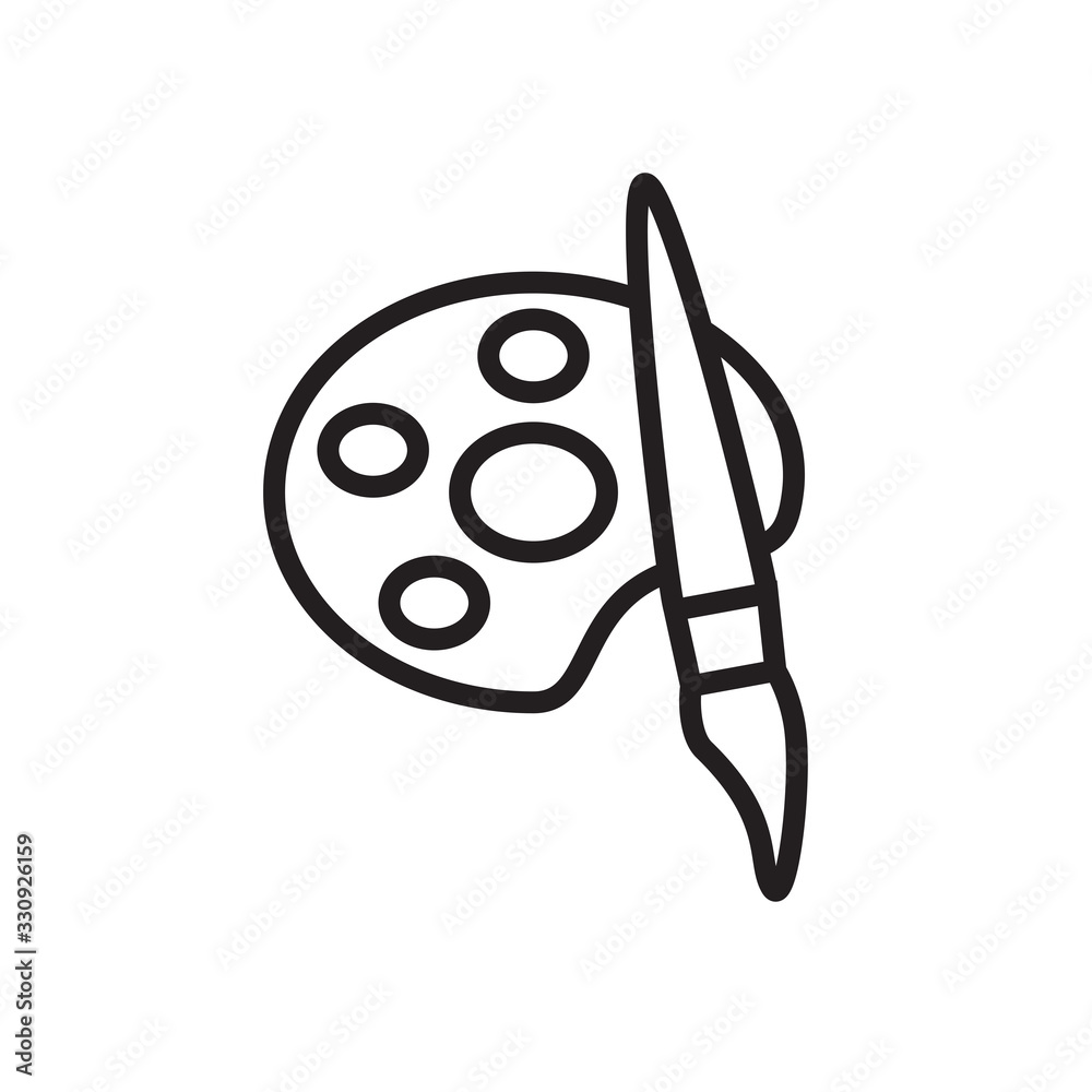 brush and palette icon vector design template brush and palette icon vector design template