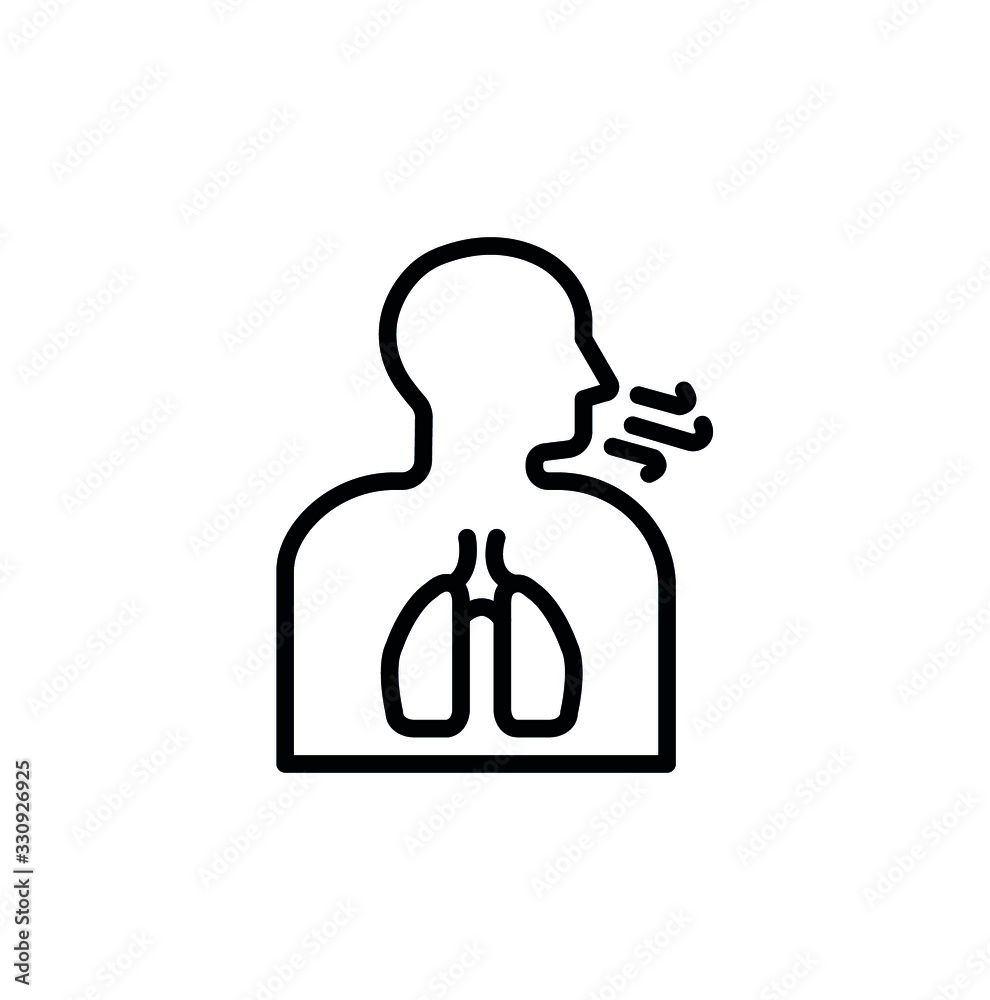 Breathing difficulties simple line icon vector illustration Stock Vector Adobe Stock