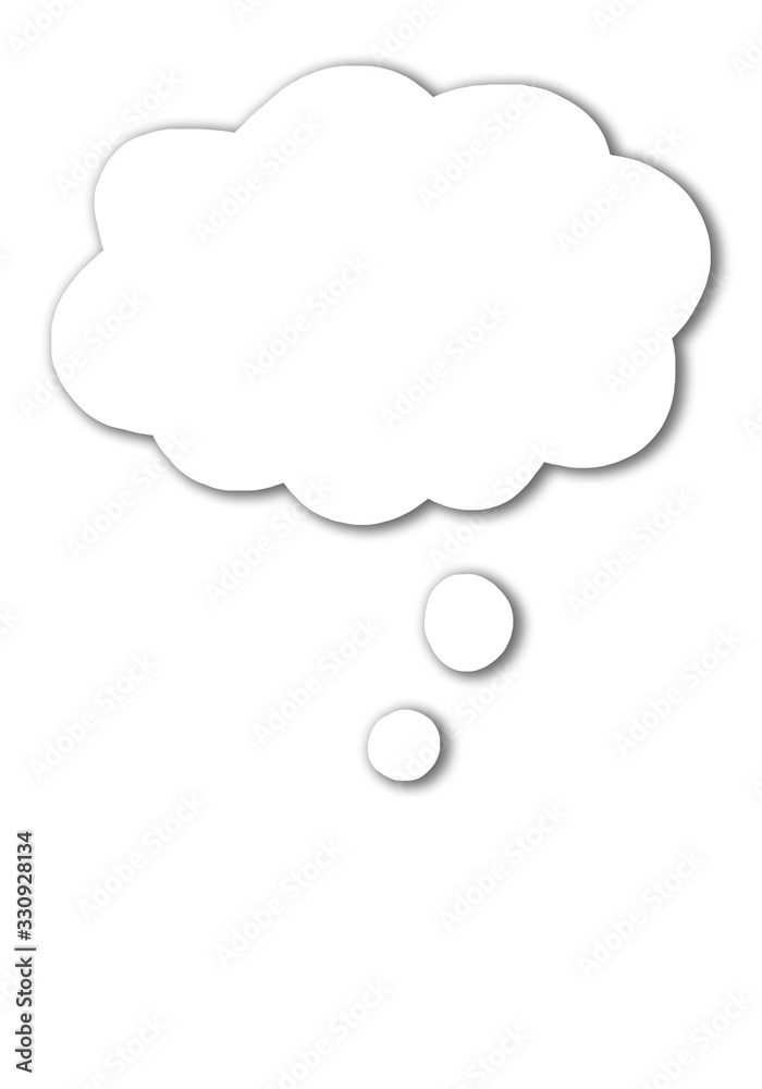 speech bubble in shape of cloud for text. Message symbols, thought, icon on white background. Black and white speech bubble in shape of cloud for text. Message symbols, thought, icon on white background. Black and white