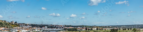 crossing the river Tejo at Alcacer do Sal with panoramic view to village and Lisbon area