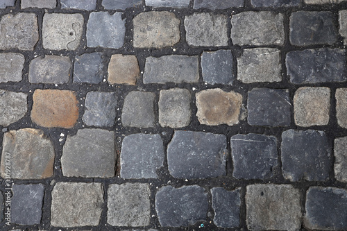 Cobblestones in an old street